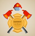 Colored vector illustration, icon. Firefighter