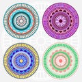 Colored vector mandala set Royalty Free Stock Photo