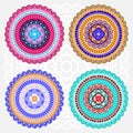 Colored vector mandalas Royalty Free Stock Photo