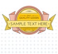 Colored vector outline retro banner on gradient background