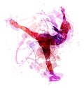 Colored vector silhouette figure skaters Royalty Free Stock Photo