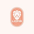 Colored vintage badge with lion logo design vector graphic symbol icon illustration creative idea Royalty Free Stock Photo