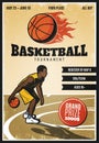 Colored Vintage Basketball Championship Poster