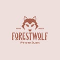 Colored vintage head wolf minimal logo design vector graphic symbol icon illustration creative idea Royalty Free Stock Photo