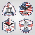 Colored Vintage Independence Day Emblems Set Royalty Free Stock Photo