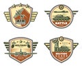 Colored Vintage Military Emblems Set