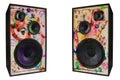 Colored vintage speakers,grungy Royalty Free Stock Photo