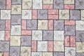 Colored walking tile pavement