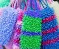 Colored washcloths. Handmade. Selling on the market