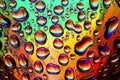 Colored water drops