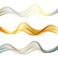 Colored waves of metallic shades. Vector wave flow. Set.eps10 Royalty Free Stock Photo