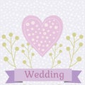 Colored wedding illustration with love doves Royalty Free Stock Photo