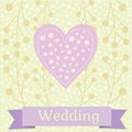 Colored wedding illustration with love doves Royalty Free Stock Photo