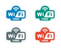 colored Wi-Fi stickers for internet cafes. free internet access.