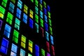 Colored windows texture. Neon light background Royalty Free Stock Photo