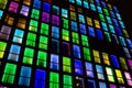 Colored windows texture. Neon light background Royalty Free Stock Photo