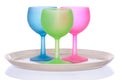 Colored wine glasses Royalty Free Stock Photo