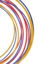 Colored wires used in electrical and computer networks Royalty Free Stock Photo