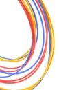 Colored wires used in electrical and computer networks Royalty Free Stock Photo