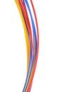 Colored wires used in electrical and computer networks Royalty Free Stock Photo