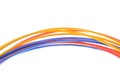 Colored wires used in electrical and computer networks Royalty Free Stock Photo