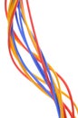 Colored wires used in electrical and computer networks Royalty Free Stock Photo