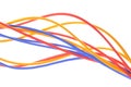 Colored wires used in electrical and computer networks Royalty Free Stock Photo