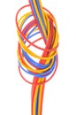 Colored wires used in electrical and computer networks Royalty Free Stock Photo