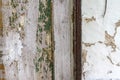 Colored wood background with peeling old paint Royalty Free Stock Photo