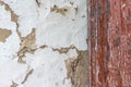 Colored wood background with peeling old paint Royalty Free Stock Photo