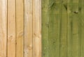 Colored retro wooden fence background.