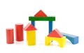 Colored wooden building blocks Royalty Free Stock Photo