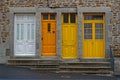 Colored wooden door in the city of Cancale