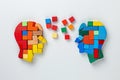 Colored Wooden Puzzle Pieces Arranged Neatly Royalty Free Stock Photo