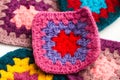 Colored wool crochet doilies Royalty Free Stock Photo