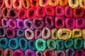 colored wool roving detailed photo