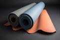 colored yoga mat with gray background, for a minimalist look