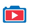 Colored Youtube camera logo icon Royalty Free Stock Photo