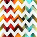 Colored zigzag seamless pattern with grunge effect Royalty Free Stock Photo