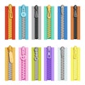 Colored zippers. Tools for clothes Royalty Free Stock Photo