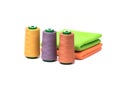 Coloreds spools with cloth Royalty Free Stock Photo