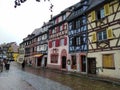 Coloreful old houses in Rhenish style in Colmar, France