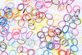 Colorful loom rubber bands on white. Real backround Royalty Free Stock Photo