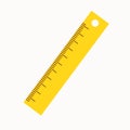 Colorfu ruler isolated illustration. Vector yellow education tool