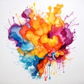 Abstract colorful watercolor splash, generate by AI