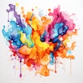 Abstract colorful watercolor splash, generate by AI