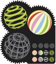 Colorful 3-D balls or spheres