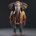 Colorful 3d Elephant Artist High-quality Fashion Feather