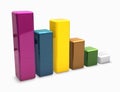 Colorful 3d graph bars Royalty Free Stock Photo