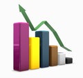 Colorful 3d graph bars Royalty Free Stock Photo